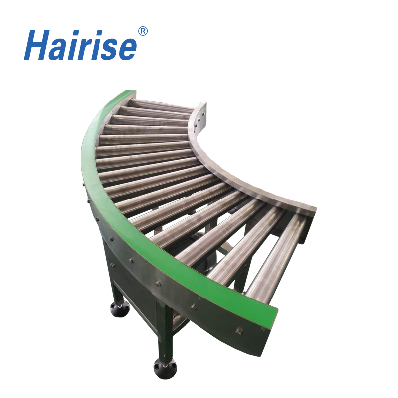 Hairise Powered Roller Conveyor System with 90 Degree Turning Wtih ISO&amp; CE &FDA Certificate