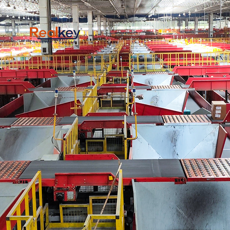 Swivel Wheel Sorter 50Kg Parcel Capacity High Speed Sorting Conveyor Modular Layout for Ecommerce Courier and 3PL Fulfillment