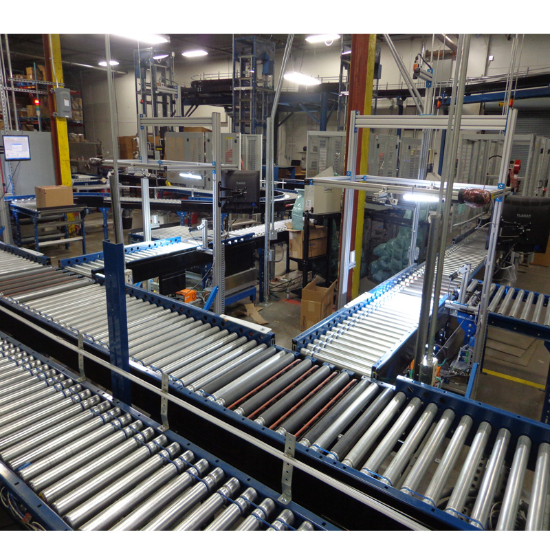 New Heavy Duty Stainless Steel Belt Powered Roller Conveyor Pallet Transport System with 250kg Max Load for Food &amp; Beverage