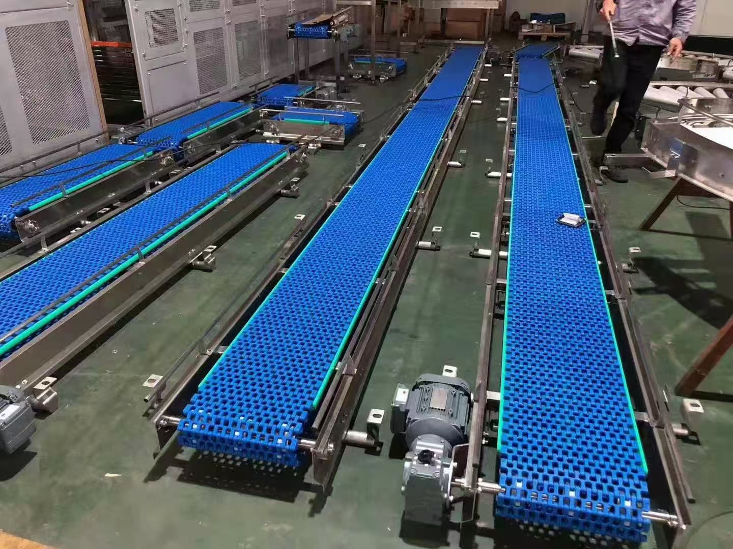 Customized food grade chain straight 90 degrees plastic modular belt conveyor systems machine for food beverage Industry