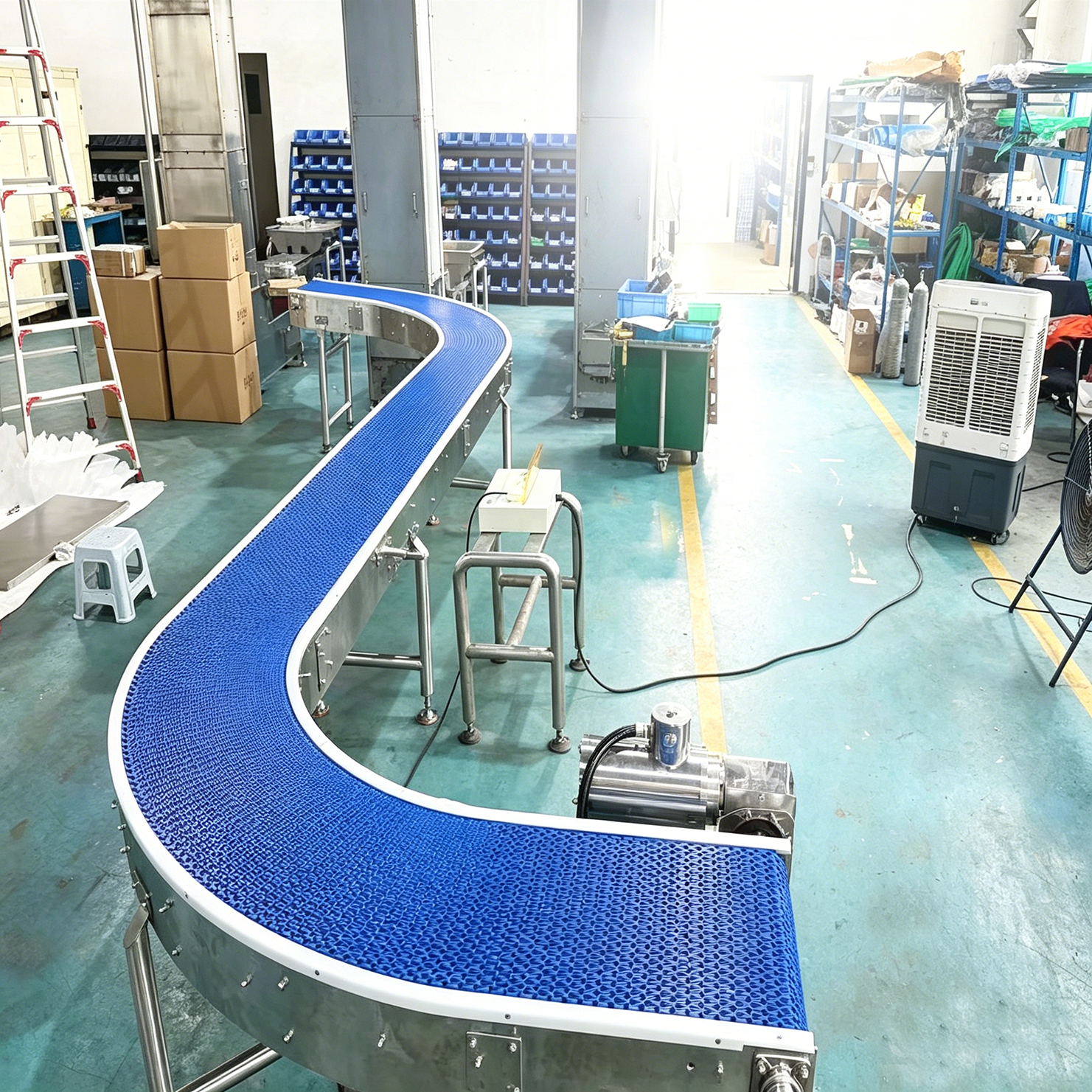 CE Factory Supply Stable Transmission High Quality Modular Plastic Curved Modular Chain Plate Line Conveyor Belt for Fresh Food