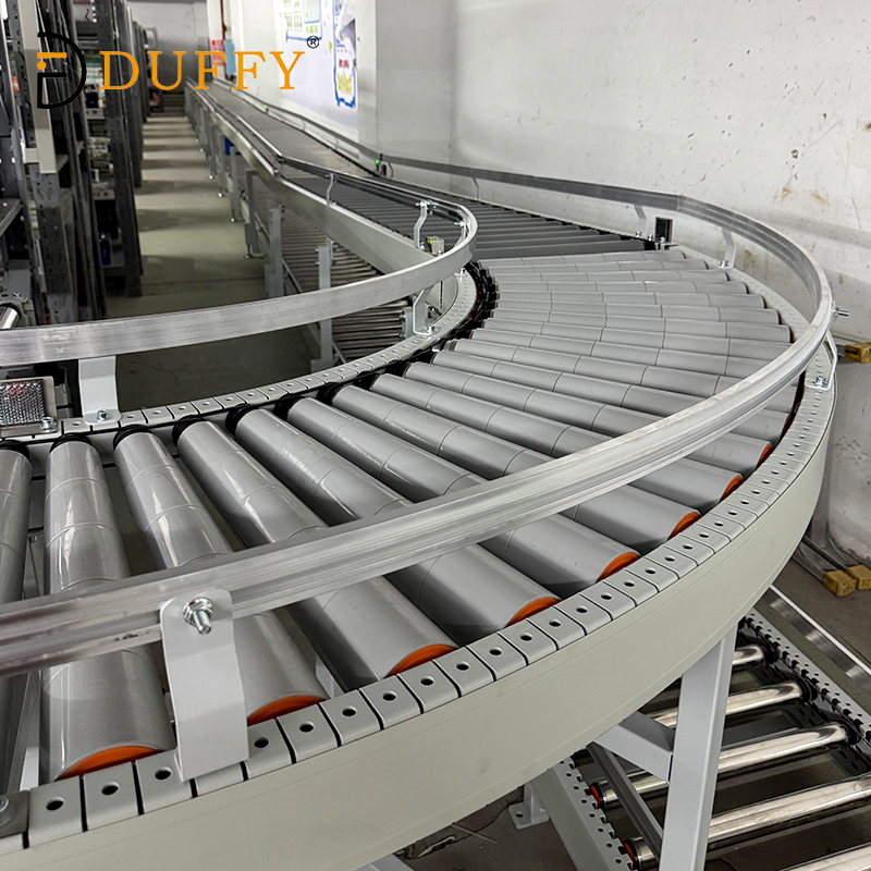 Galvanized Steel Roller Conveyor for E Commerce Warehouse 8m to 50m Length Modular Design