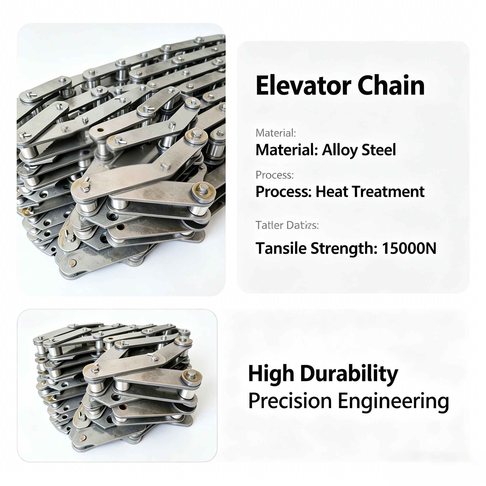 Professional Grade Reinforced Steel Conveyor Bucket Elevator Chain High Efficiency Heavy Duty Vertical Bulk Material Lifting