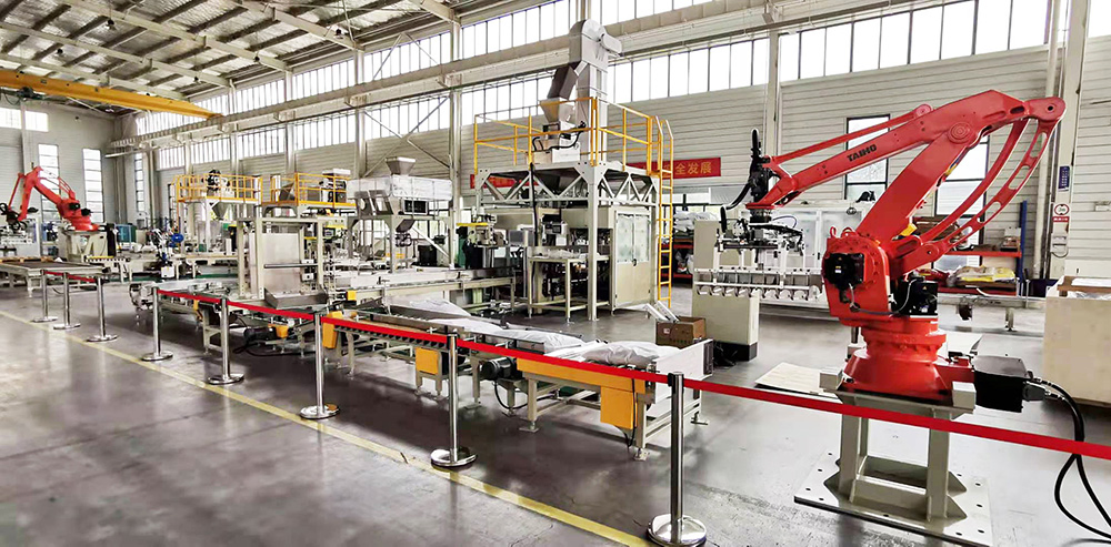 Heavy Duty Pallet Conveyor System for Packaging Automated Palletizing Solution