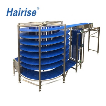 Plastic Modular Belt Multi-layer Spiral Cooling Tower Conveyor for Cupcake Bakery Dough Toast Bread Pizza Cake Biscuit