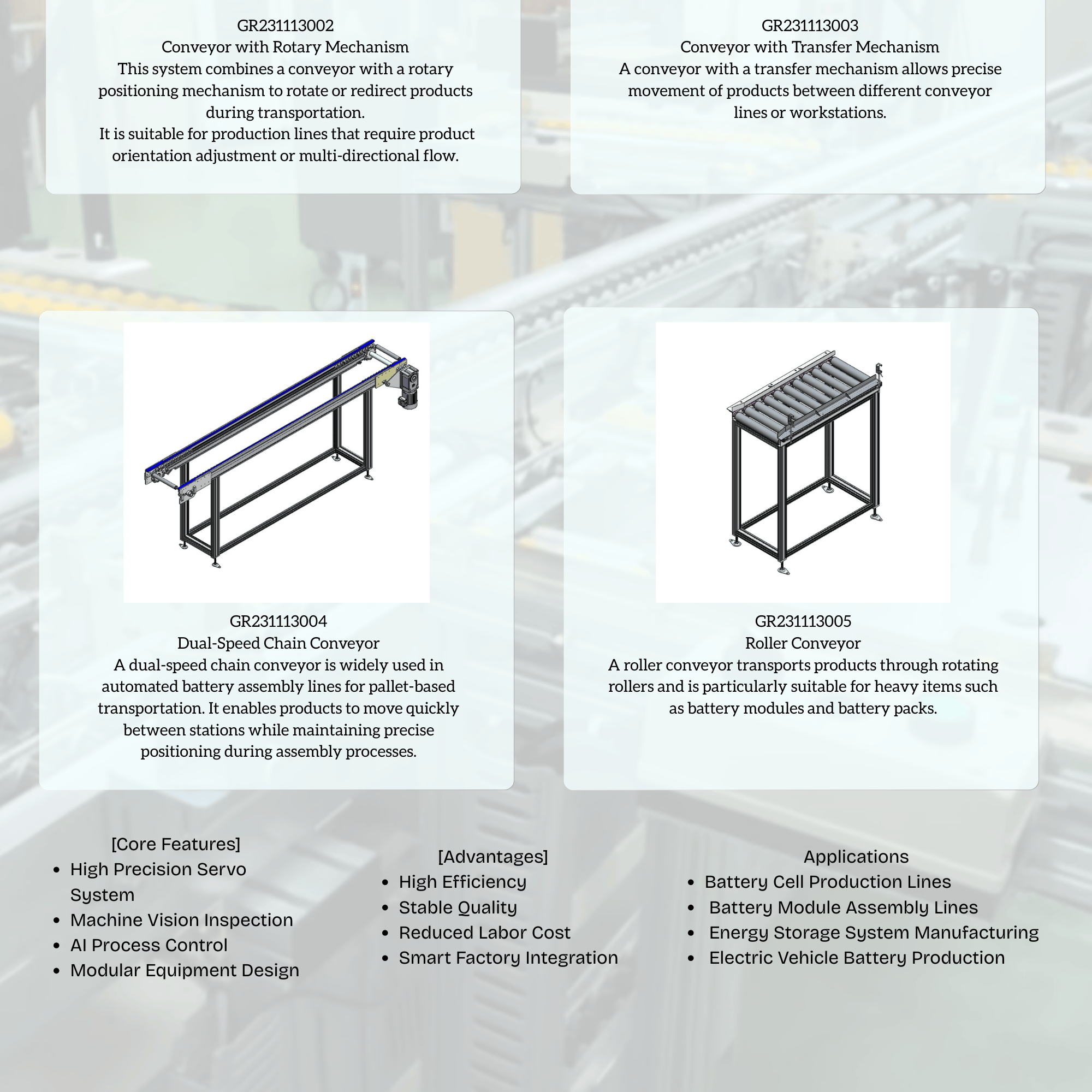 Automated Lift Conveyor System for Battery Cell Vertical Transport with High Load Stainless Steel and AI Process Management