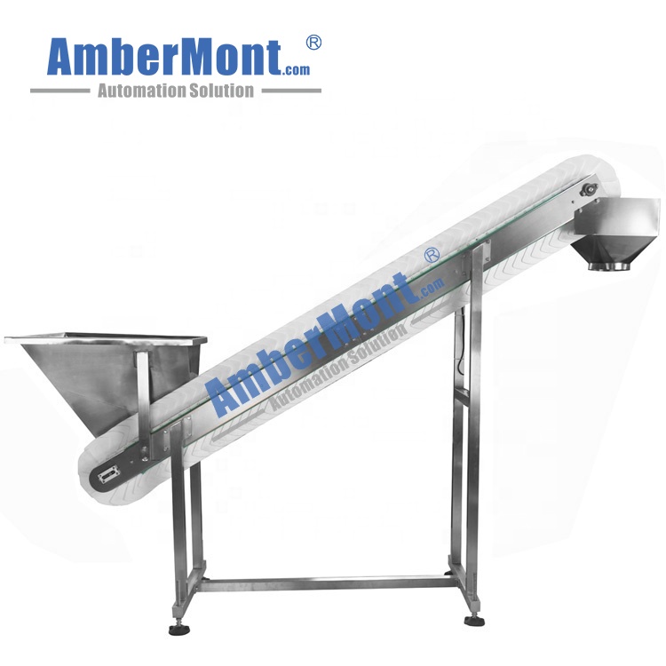 OEM Customized Oblique PP POM Food Grade Modular Belt Conveyor System With Vibration Feeder