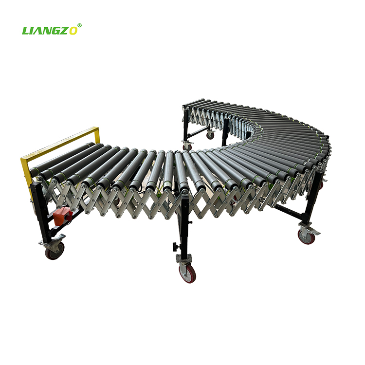 Liangzo Stainless Steel Flexible O Line Expandable Roller Conveyor for Trunk Unloading