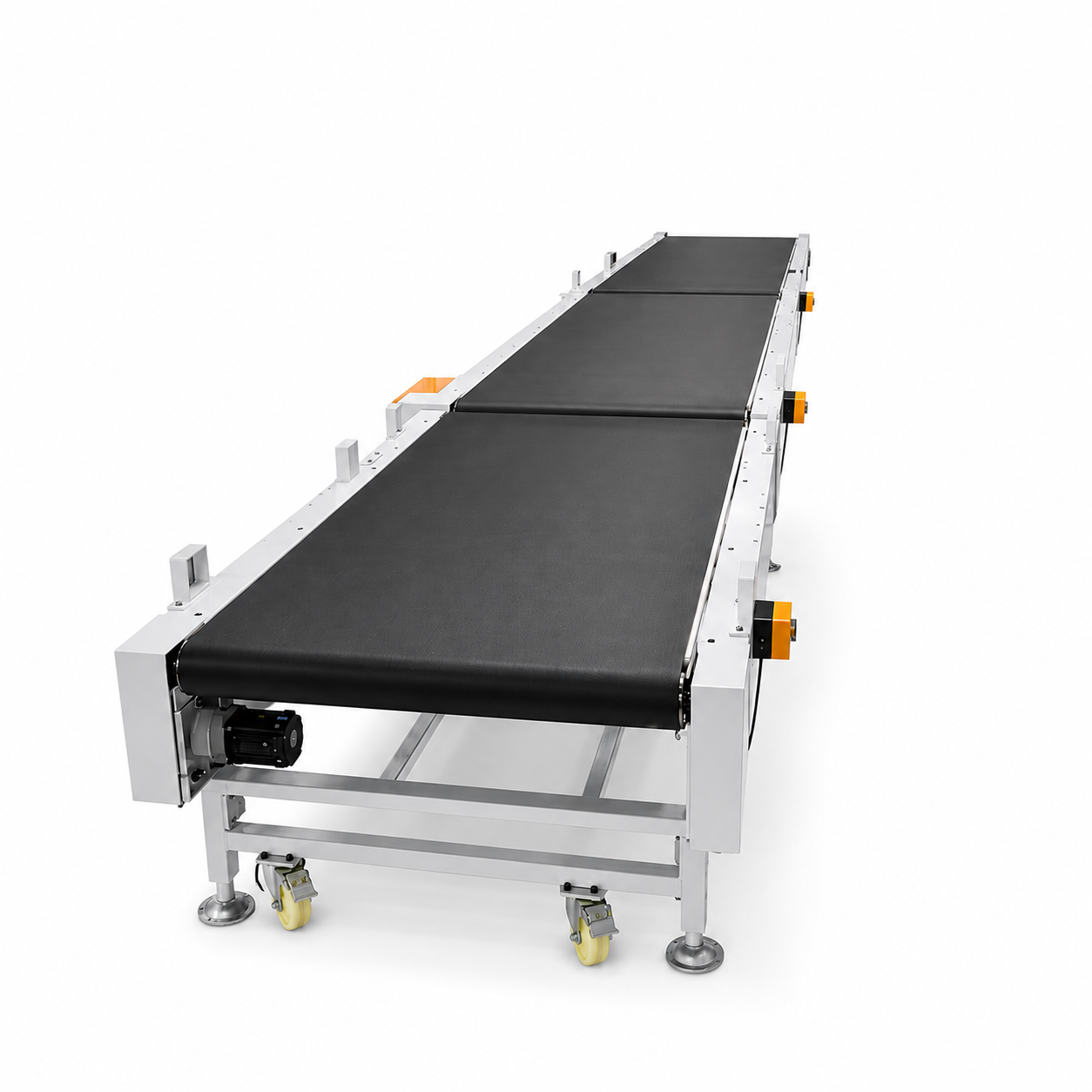 PVC Belt Conveyor System Adjustable Speed Horizontal Conveyor For Parcel Logistics Customizable Heavy Duty Conveying Machine