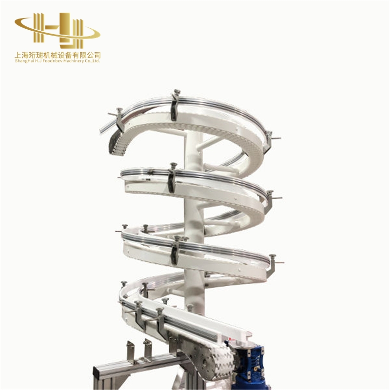 High Efficiency Spiral Cooling Conveyor System with Durable Conveyor Chain for Bottled Water Packaging Line