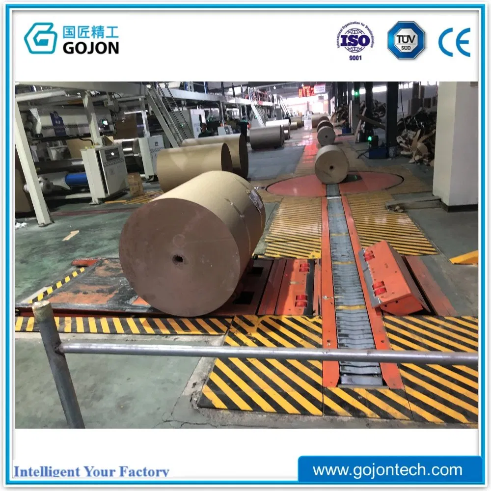 Heavy Duty Fully Automatic Paper Roll Handling Return Board Chain Turntable Quick Load Unload Corrugated Board Packaging Line Warehouse Conveyor System