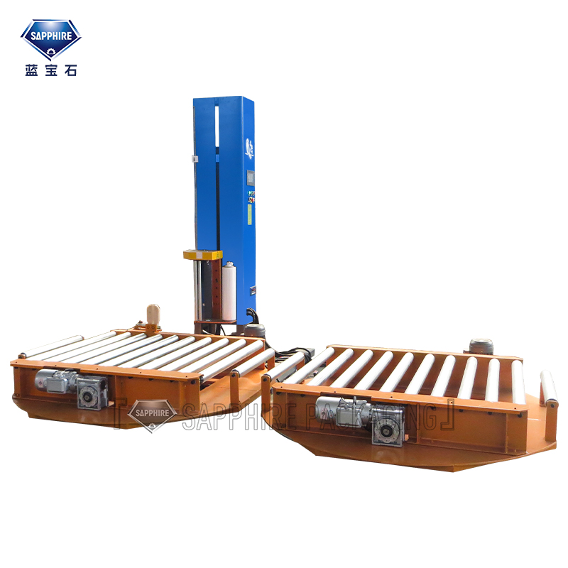 Conveyor Pallet Wrapping System Featuring 500mm Stretch Film and Ramp Addition