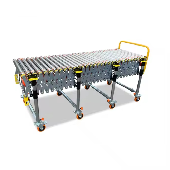 Box Transfer Conveyor Load Powered Chain Heavy Systems Stainless Steel Hollow Expandable Flexible Roller Conveyors