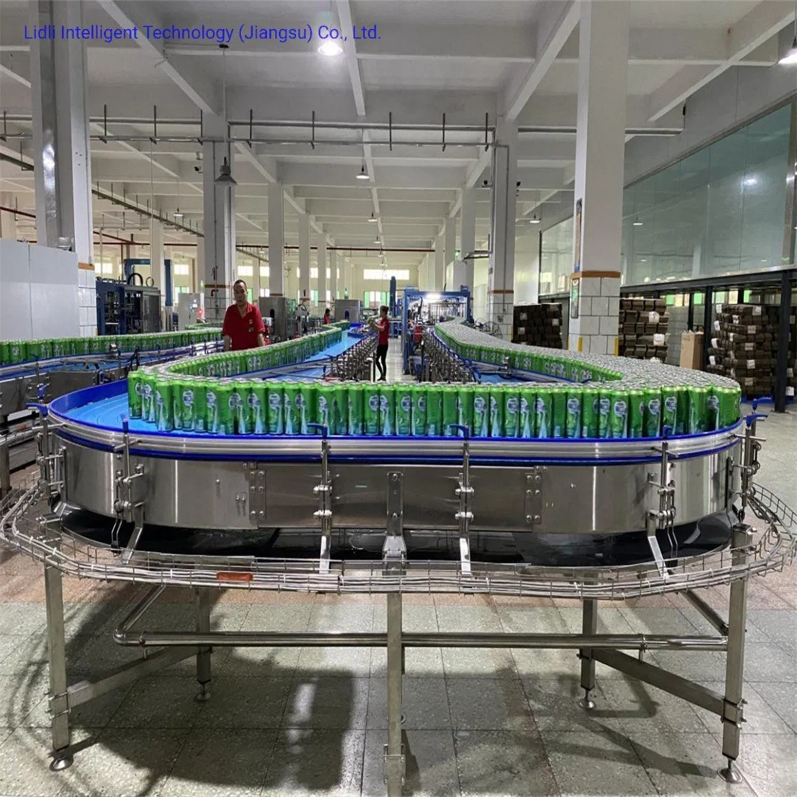 Bottle Conveyor Plastic SUS304 0.37kw Customized Conveyor Belt System