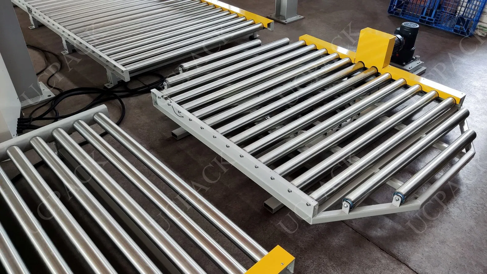 Top Quality New Design Heavy Duty Automatic Rotary Pallet Turntable Roller Conveyor System Transfer with Factory Custom