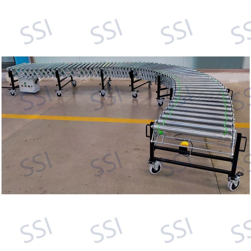 Unloading Expandable Gravity Flexible Skate Wheel Conveyor System