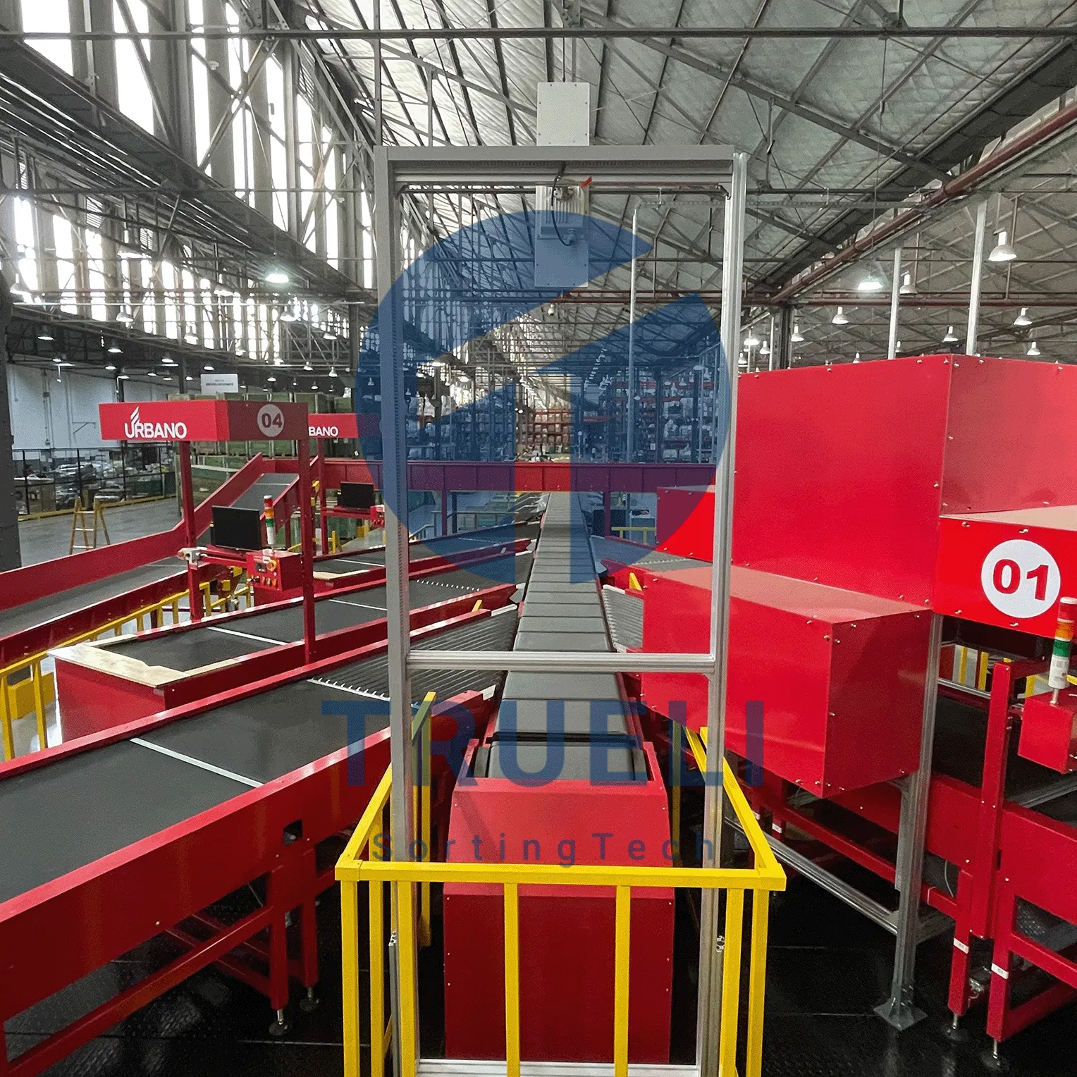 Truelisort Custom Design Parcel Automatic Conveyor Cross Belt Sorter Feeding System