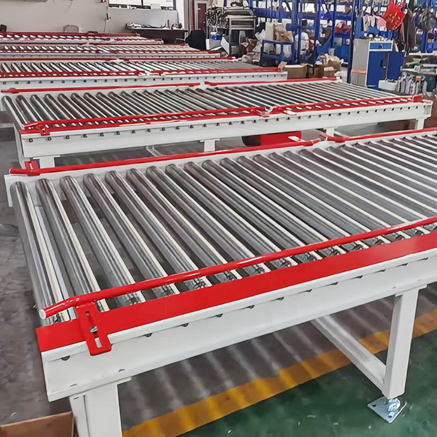Heavy-Duty Industry Powered Pallet Handling Roller Conveyor System, Pallet Chain Drive Live Roller Conveyor