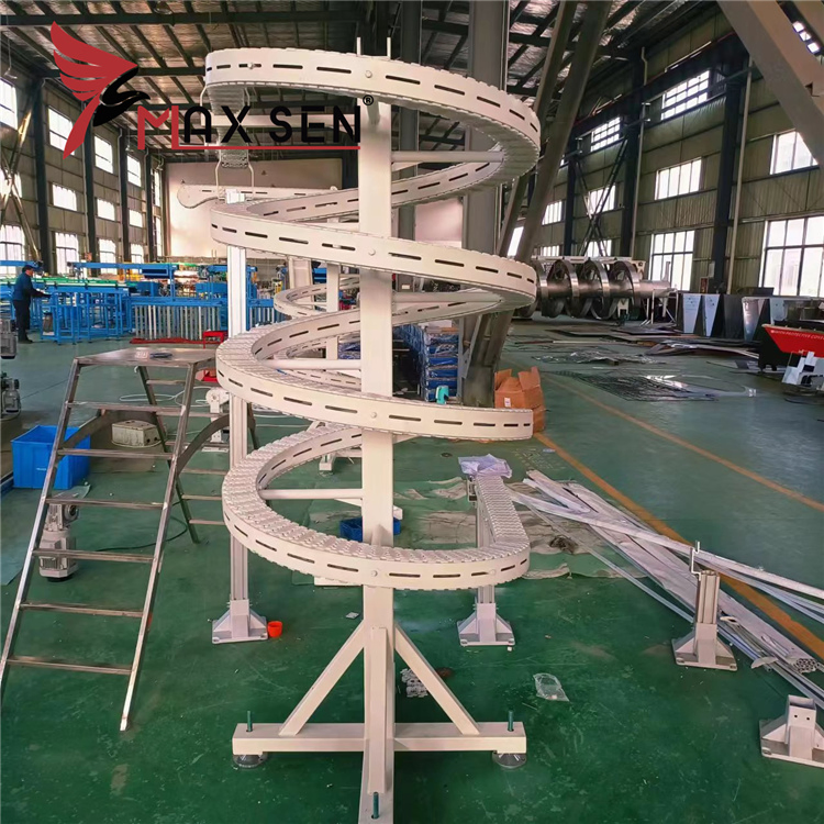High Quality Flexible Chain Spiral Conveyor System with Guide and Brackets