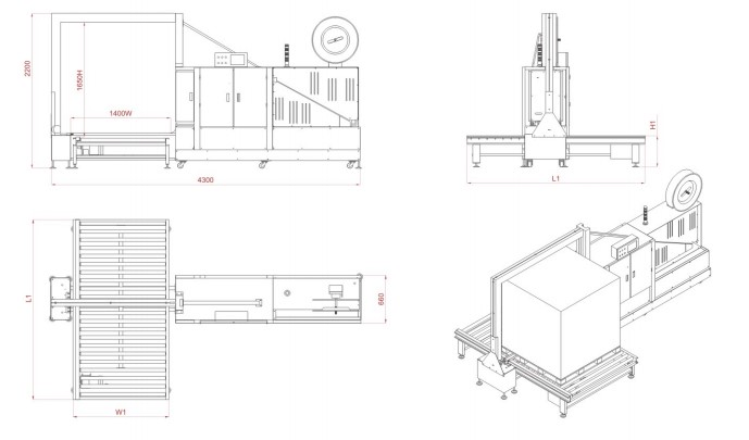 Full-Auto Pallet Packing System with All Kinds Conveyor Line for Pallets