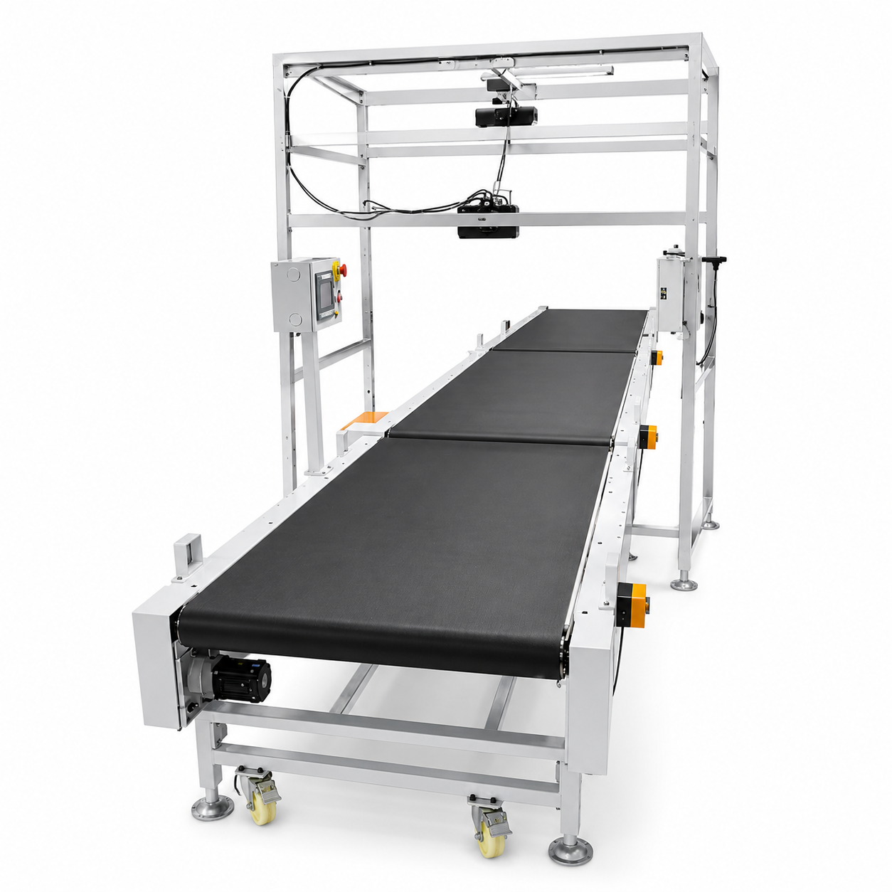 PVC Belt Conveyor System Adjustable Speed Horizontal Conveyor For Parcel Logistics Customizable Heavy Duty Conveying Machine