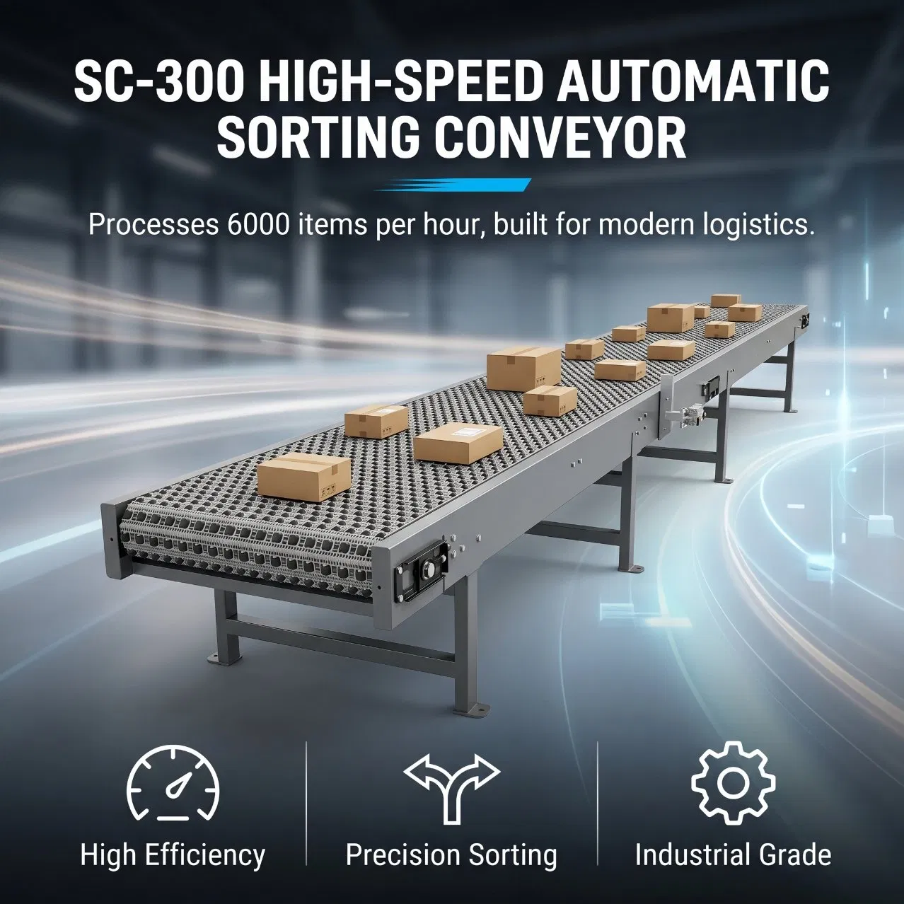 High-Speed Automatic Sorting Conveyor for Logistics Warehouse