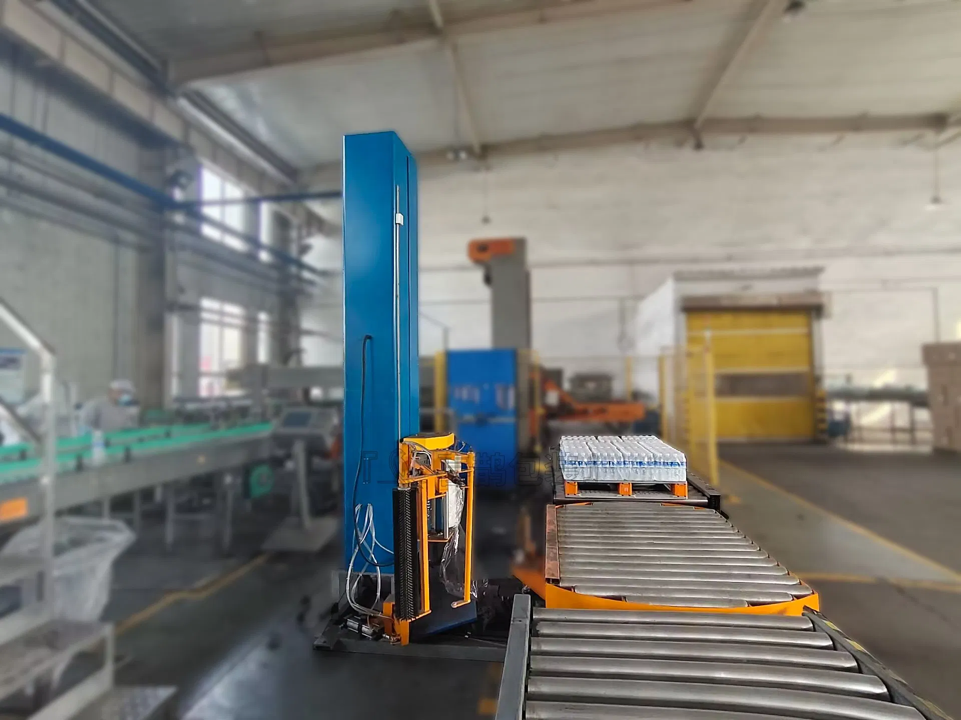 Conveyor Pallet Wrapping System Featuring 500mm Stretch Film and Ramp Addition