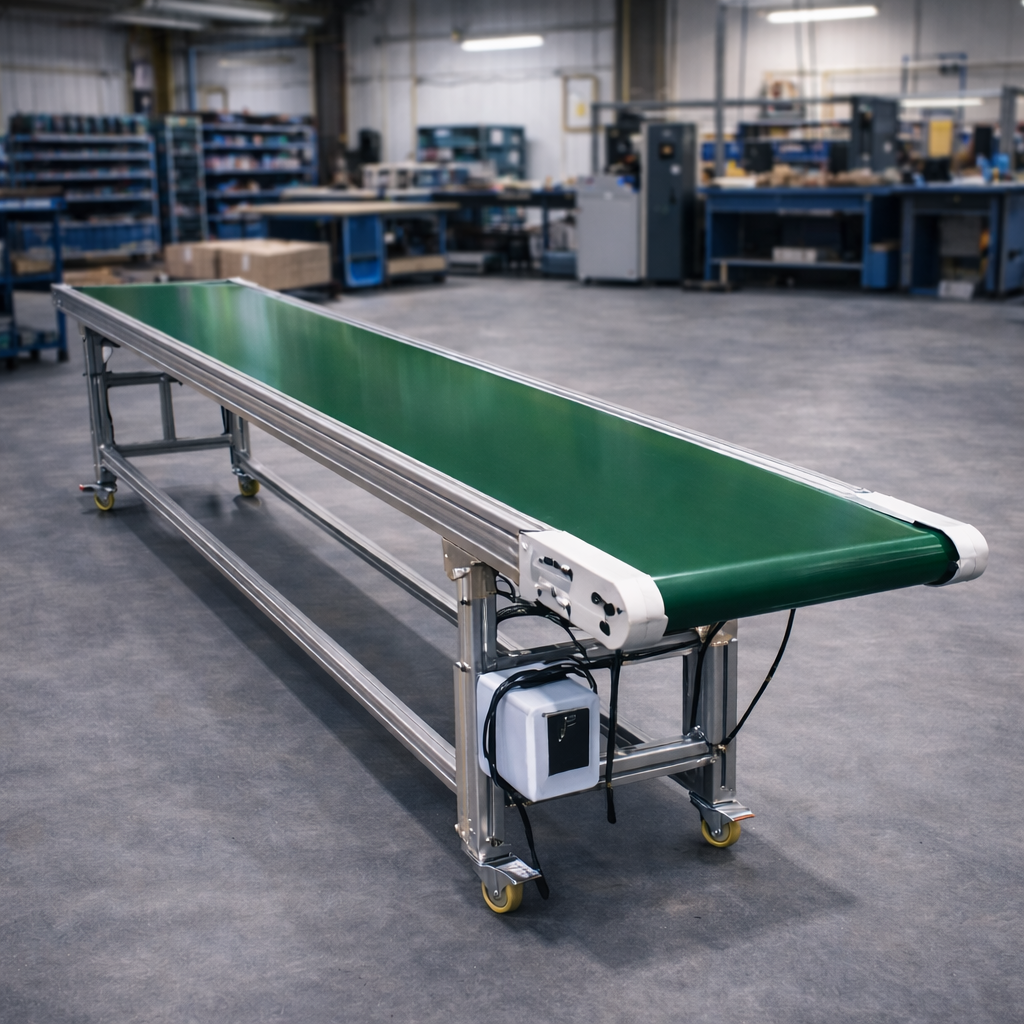 Modular Belt Conveyor System for Assembly Line and Production Line Workbench