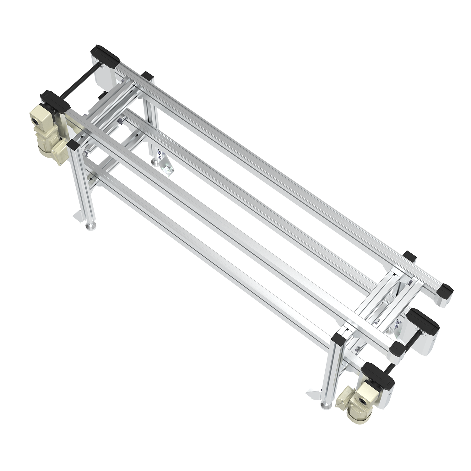 Industrial Roller Chain Conveyor Dual Strand Pallet Conveyor System Heavy Duty Aluminum Profile Assembly Line