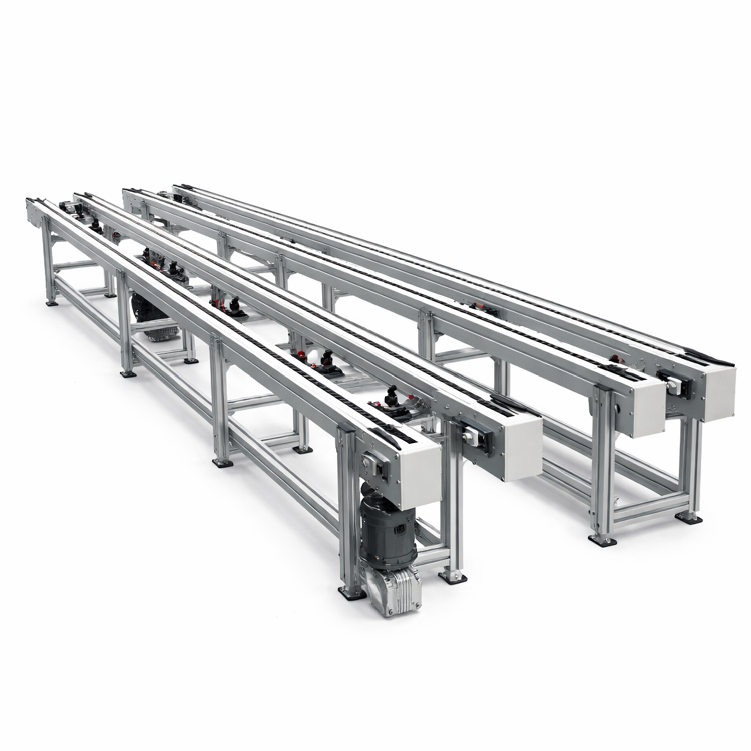 Multi-Lane Timing Belt Conveyor System Modular Aluminum Profile Conveyor for Automation Lines