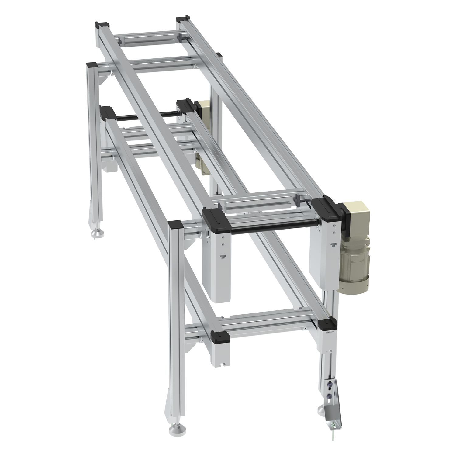 Industrial Roller Chain Conveyor Dual Strand Pallet Conveyor System Heavy Duty Aluminum Profile Assembly Line