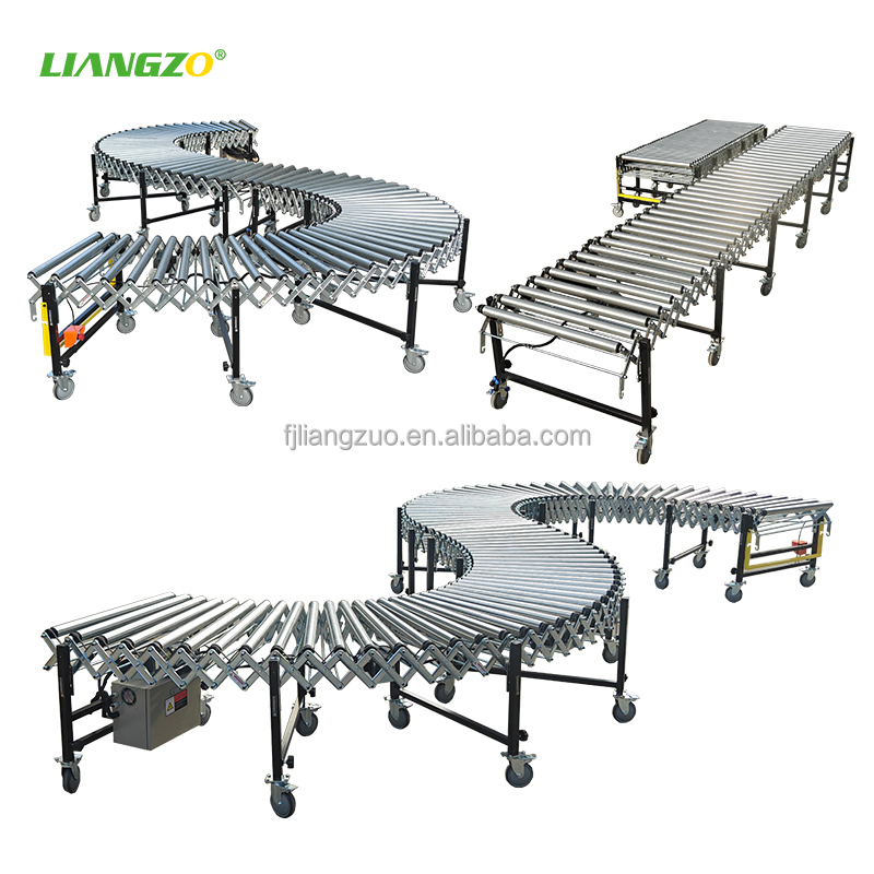 High Capacity Flexible Roller Conveyor Expandable Telescopic Conveyor for E-commerce Logistics Center