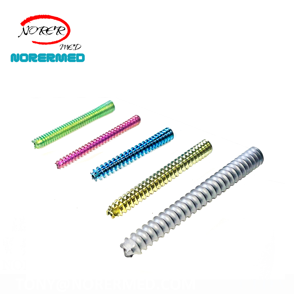 Made in China Titanium  Orthopedic Headless  Cannulated Compression Screw Implant for Finger Foot Fragment  Fixation