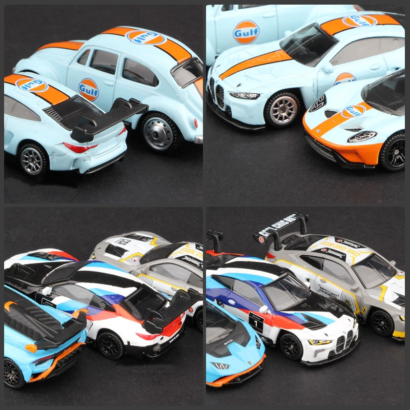 CCA 1/64 Gulf M4 Gt3 T1 Van Bus Ford Gt Alloy Car Model Diecast Vehicle Pocket Car Toy CCA