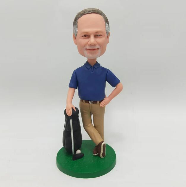 Custom Figure Bobble Head Personalized Golf Bobbleheads Playing Golf for Golf Fan