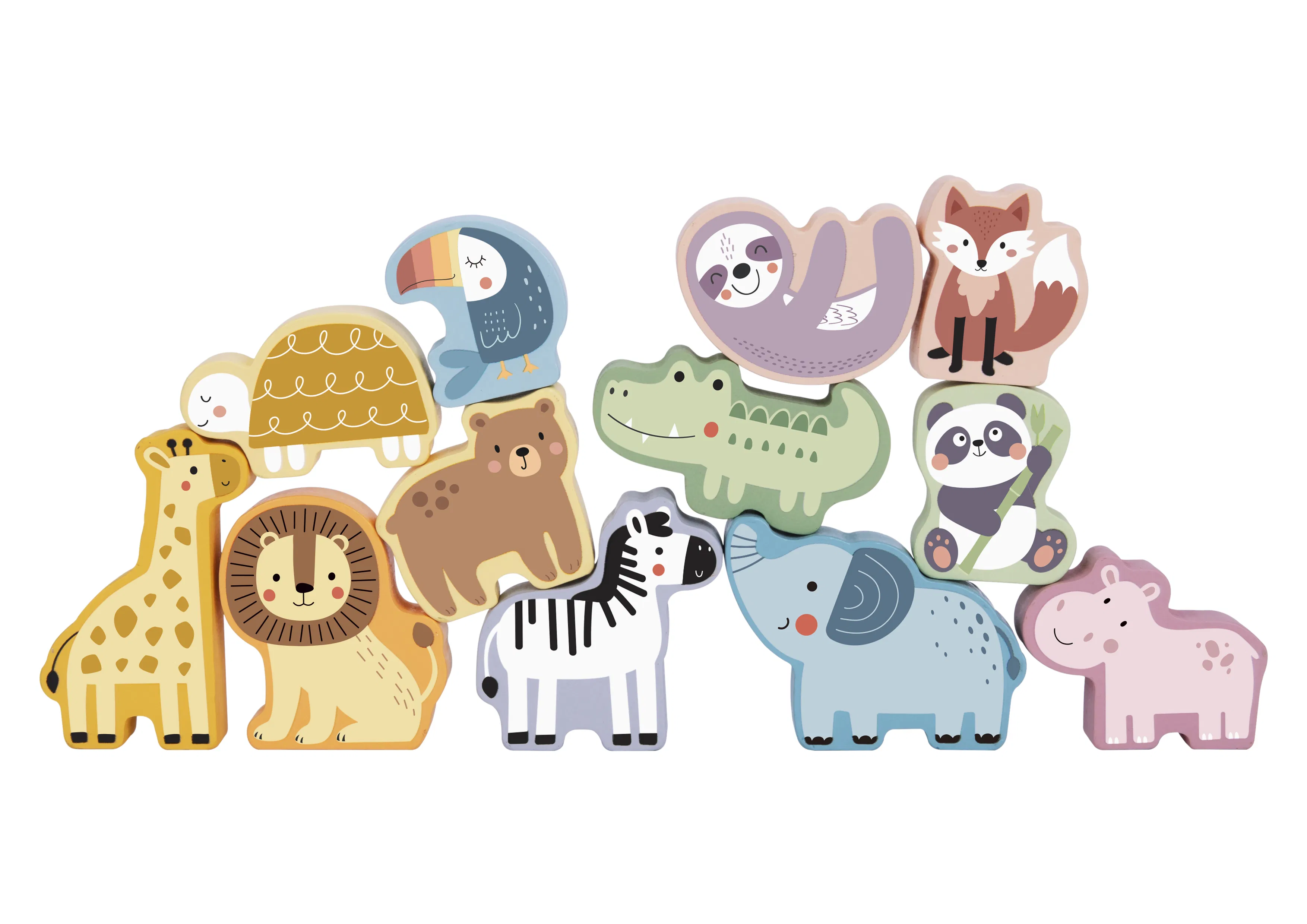 Wooden Animal Balance Blocks Educational Toys for Kids