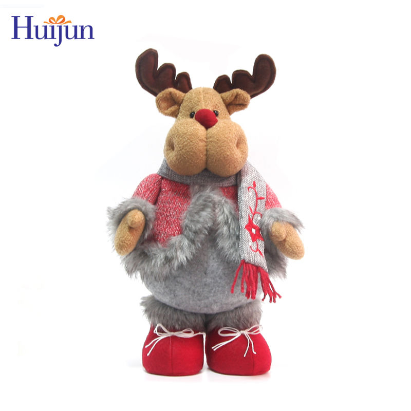 Custom Personalized Christmas Ornament Gift Set Stuffed Plush Christmas Standing Doll Figurine Collection for Home Decoration