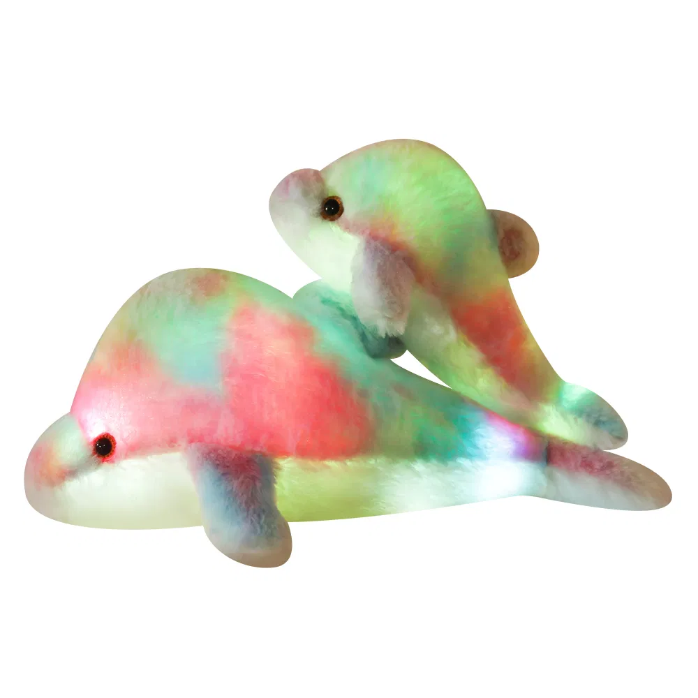 Wholesale Luminous LED Light Glow in Dark Animal Dolphins Plush Pillow