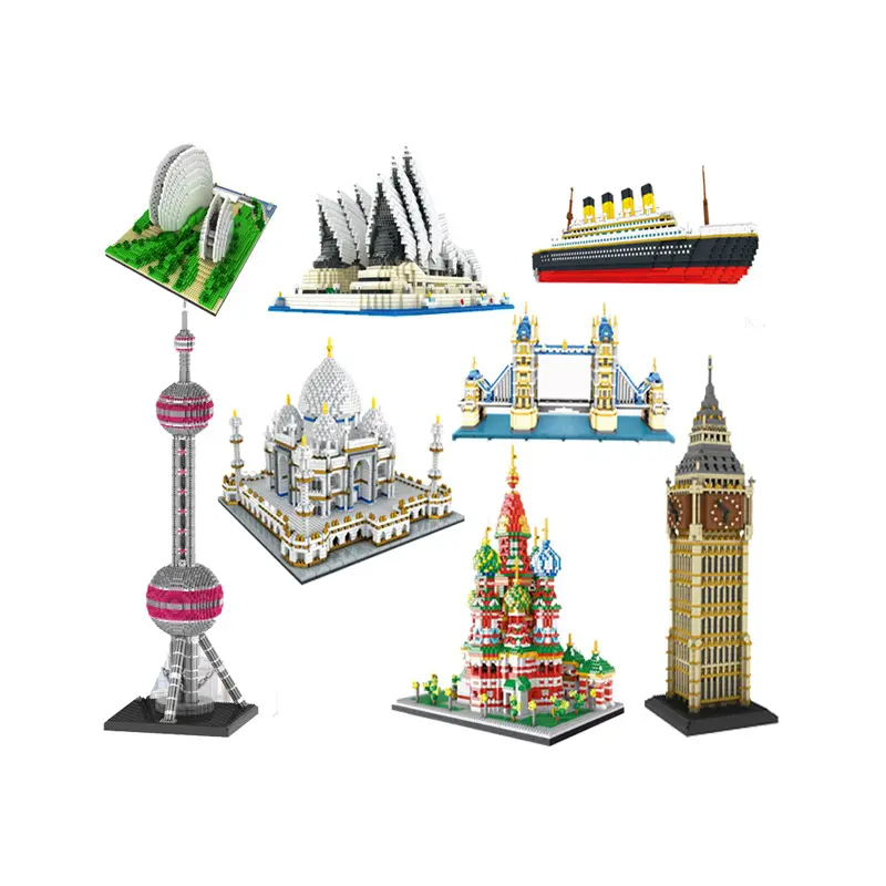 Plastics DIY Famous Building Toys