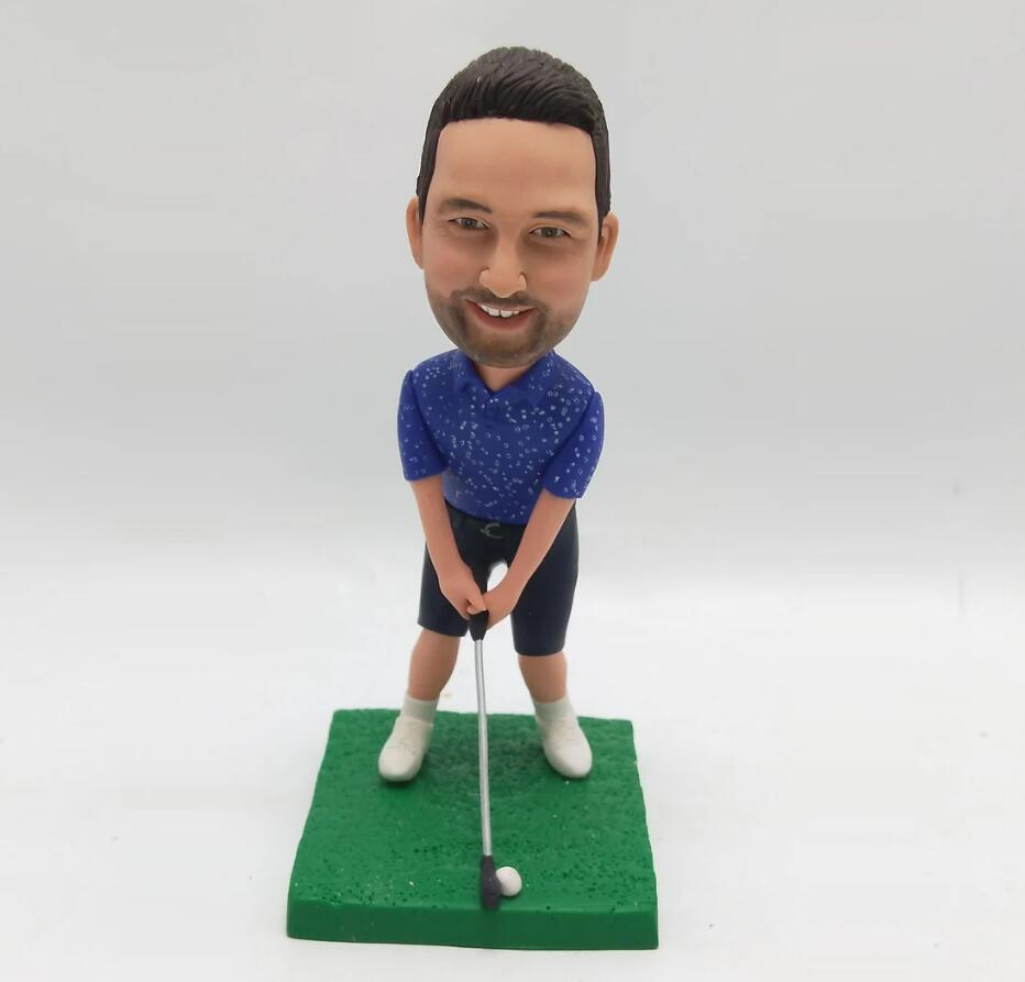 Custom Figure Bobble Head Personalized Golf Bobbleheads Playing Golf for Golf Fan