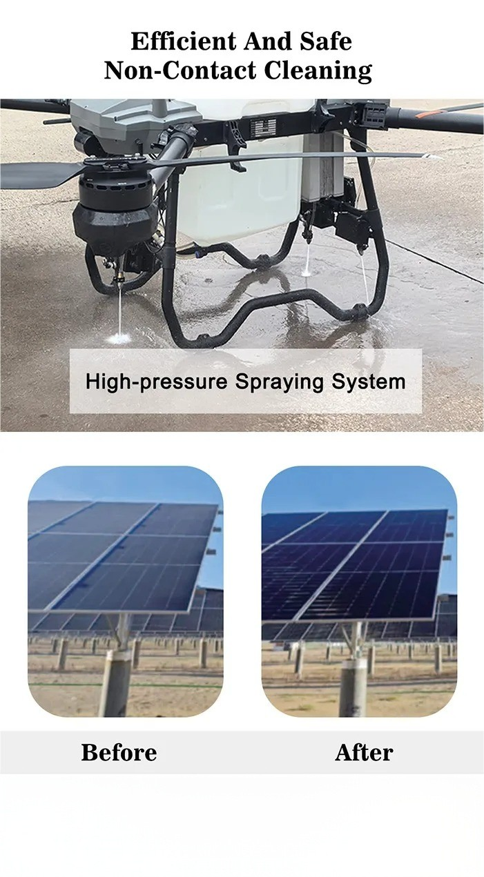 Advanced Solar Cleaning Drone Uav Automated Robotic system for Roof and Building Surface