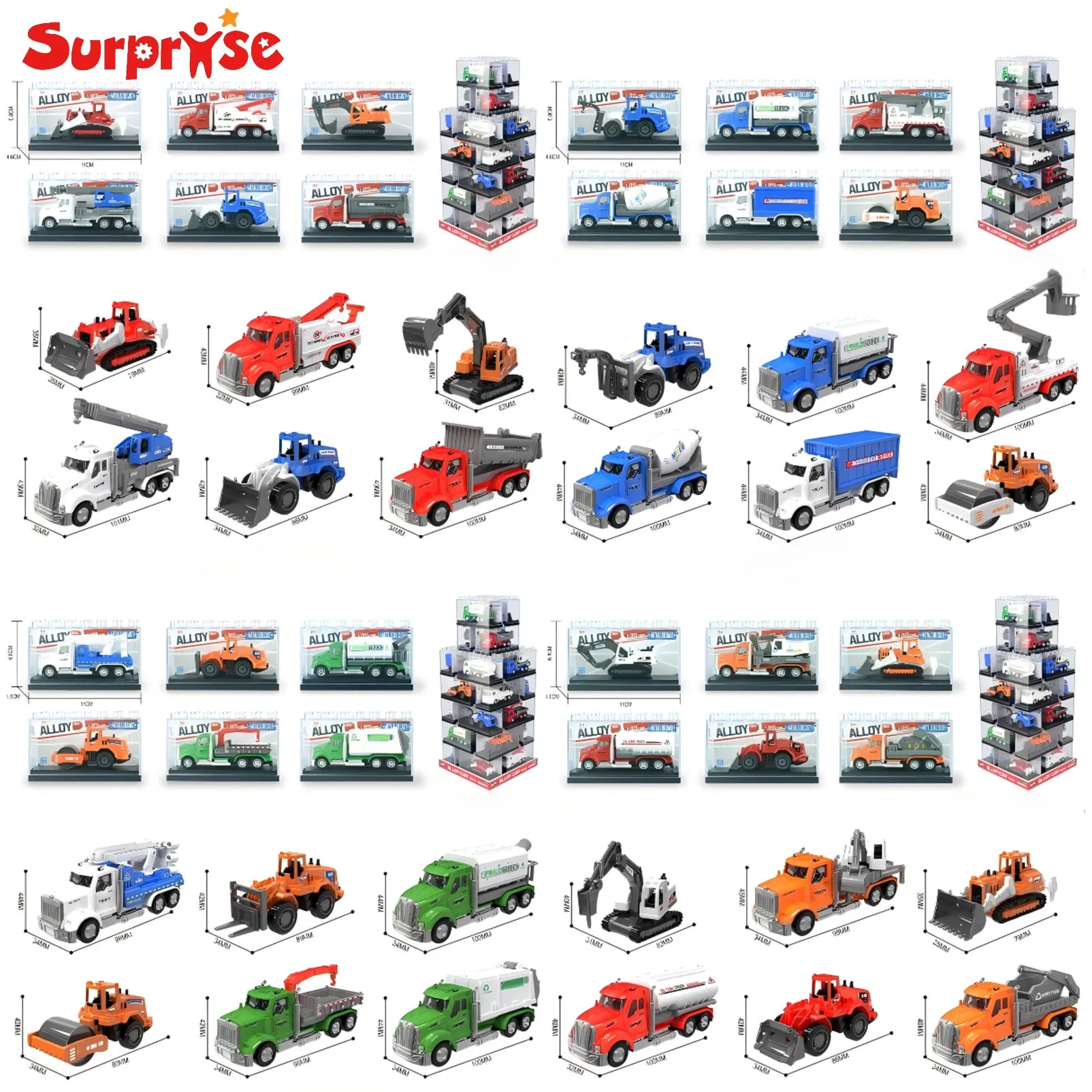 Alloy Diecast Model Construction Truck Kids Die Cast Toy Car