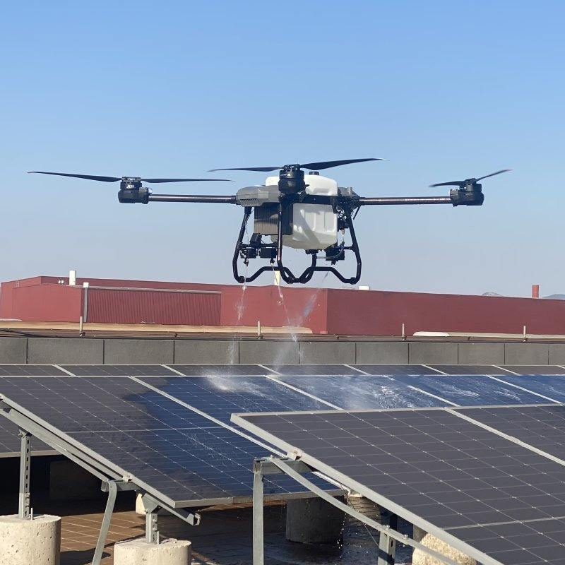 Advanced Solar Cleaning Drone Uav Automated Robotic system for Roof and Building Surface