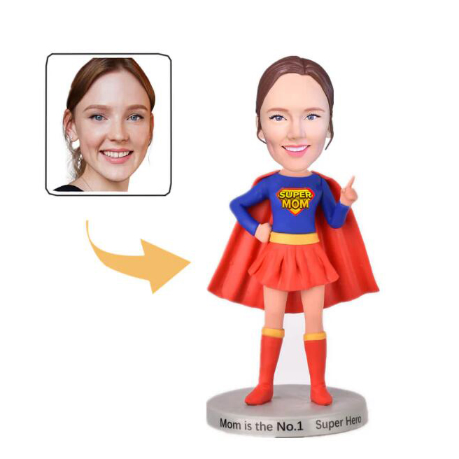 Personalized Powerful Women Figure Custom Super Women Super Mom Bobble Head