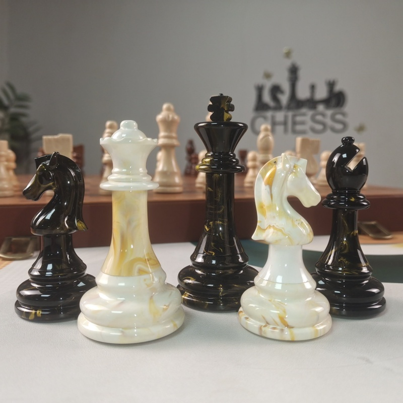 Board Game Suit 3.5 Inch Luxury Marbled Chess Pieces
