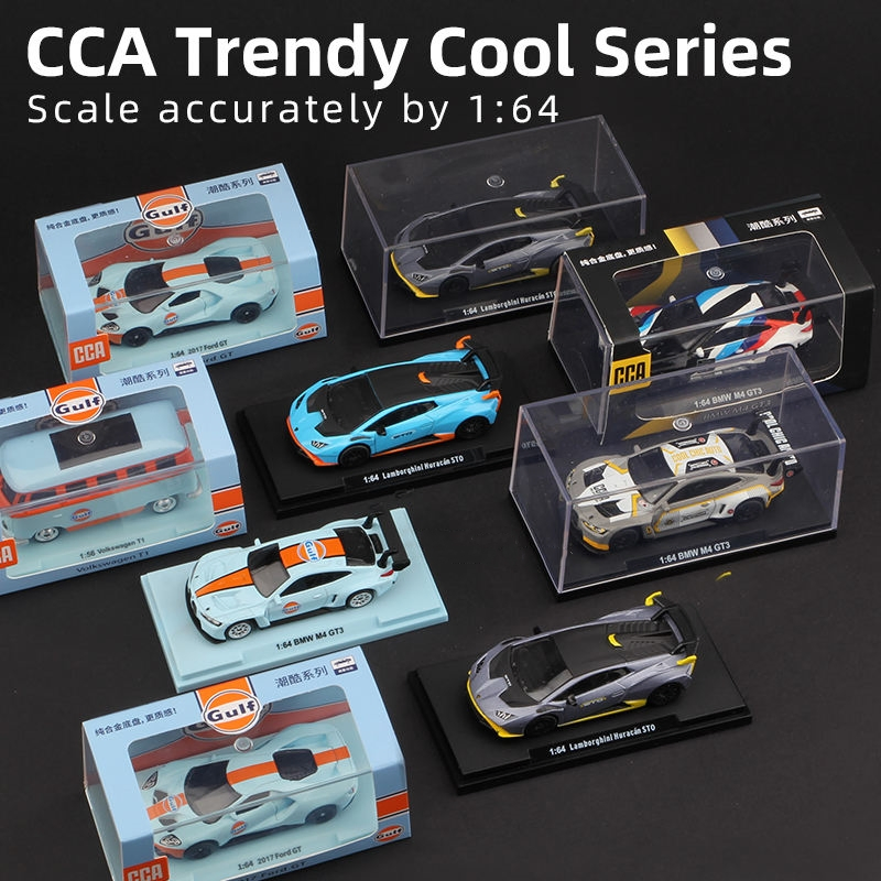 CCA 1/64 Gulf M4 Gt3 T1 Van Bus Ford Gt Alloy Car Model Diecast Vehicle Pocket Car Toy CCA