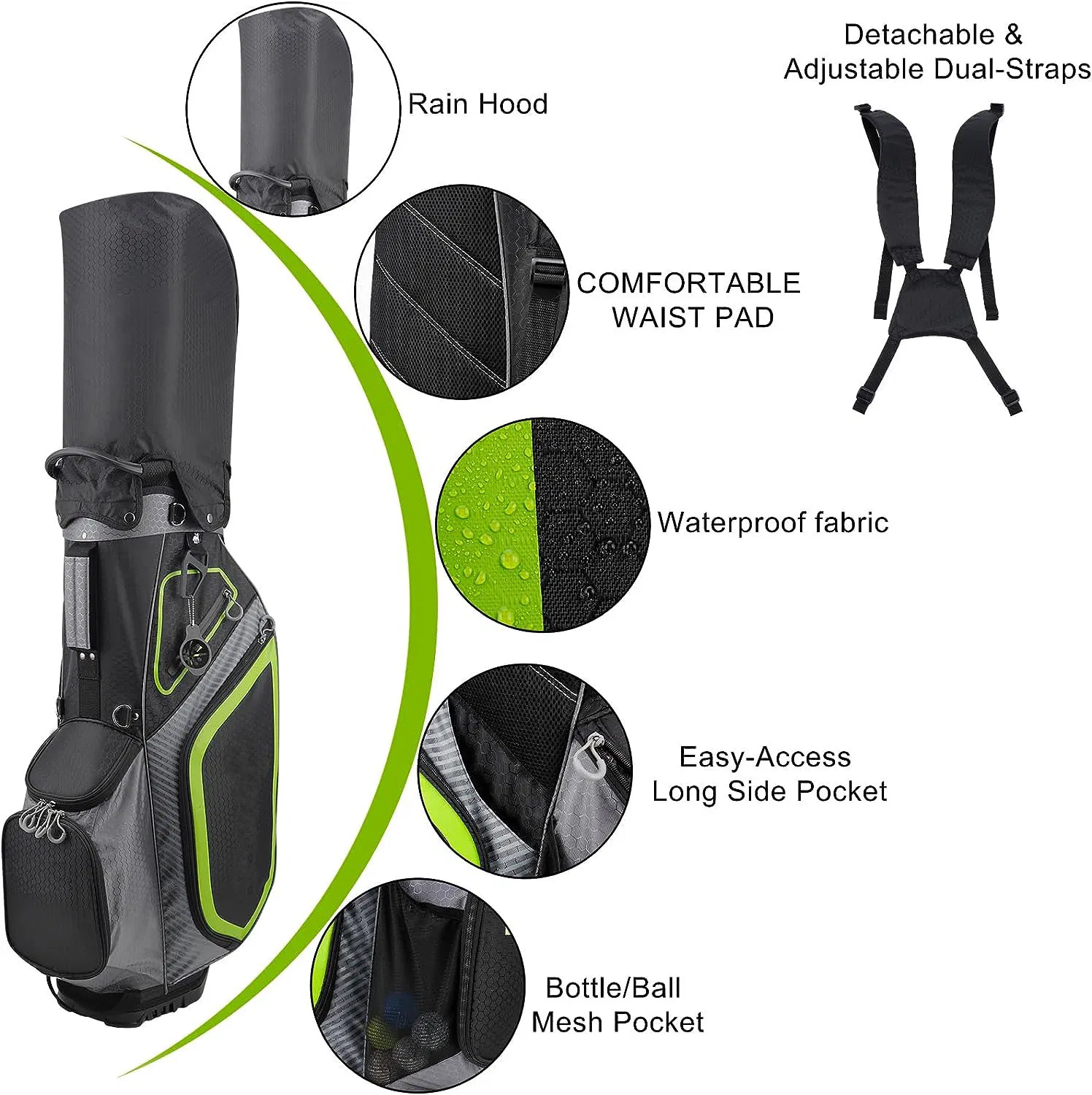 Golf Stand Bag with 7 Pockets