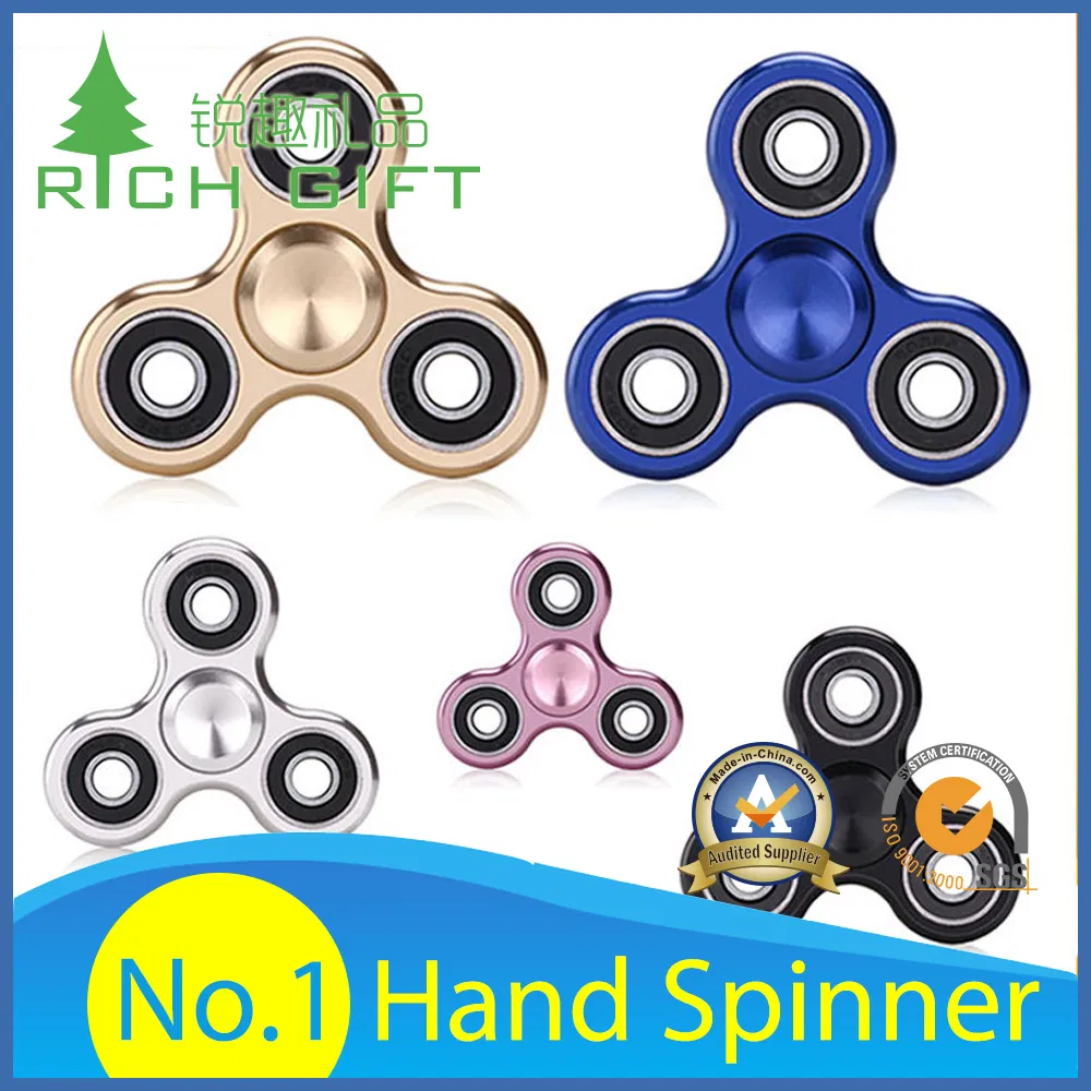 Factory Direct Hand Toy Fingertip/Finger Tri Gyroscope Fidget Spinner/Plastic/Metal/Bearing/Aluminum/LED Light/Ball/Gyro/Rainbow EDC Stress Hand Spinner