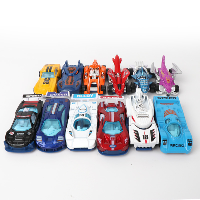 1: 64 Alloy Race Moedel Car Toy Kids Sliding Mini Diecast Racing Toys with 12 PCS 12 Styles Die Cast Car