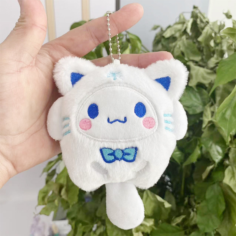 Wholesale Custom Cute Anime Sanrioss Soft Plush Keychain Stuffed Animal Kuromi My Melody Plush Toy Keychain